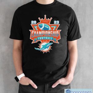 Original Miami Dolphins Football 2023 Championship Crown Logo Shirt - Black Unisex T-Shirt