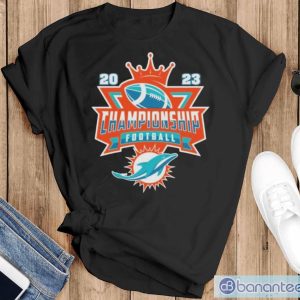 Original Miami Dolphins Football 2023 Championship Crown Logo Shirt - Black T-Shirt