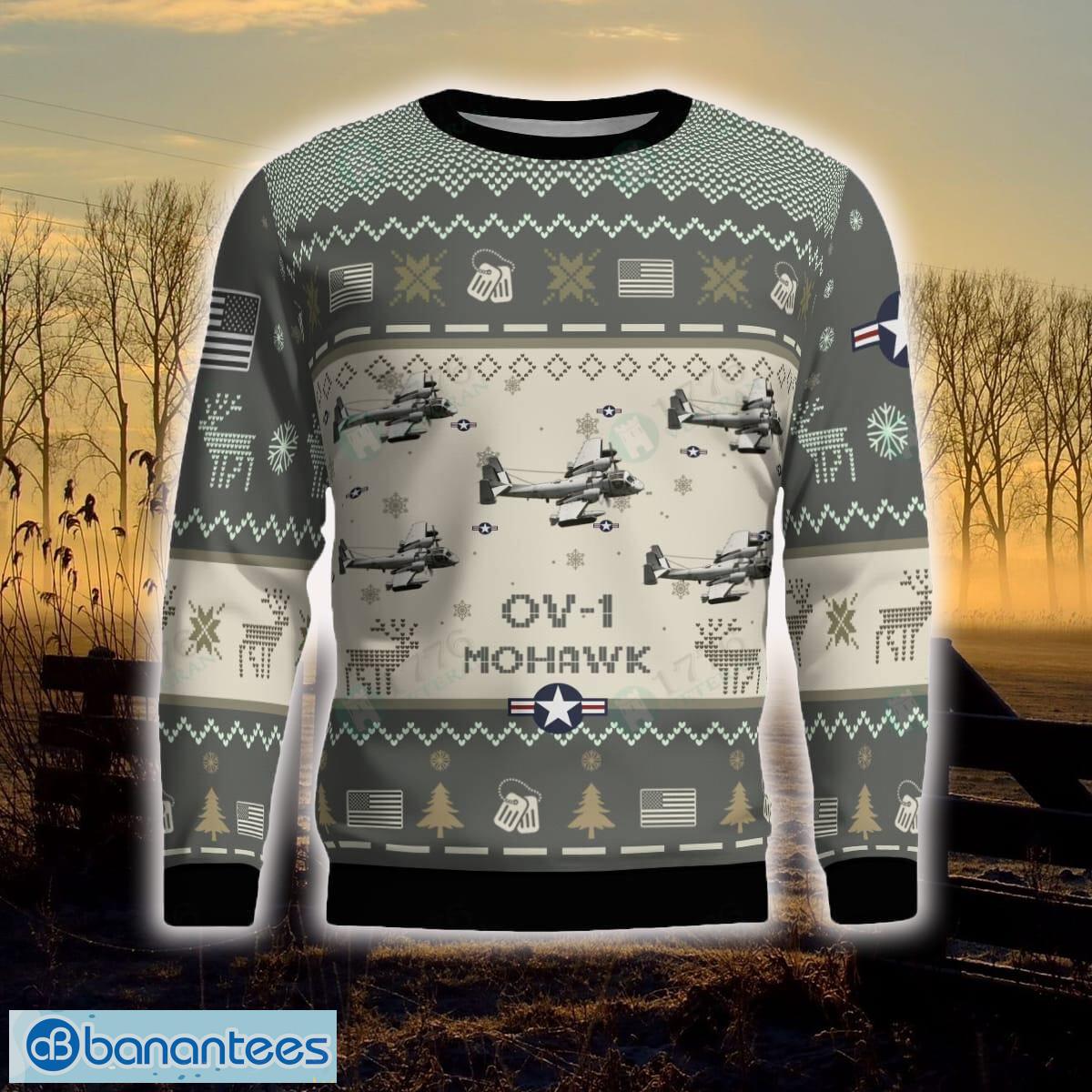 OV-1 Mohawk OV1 Aircraft Ugly Christmas Sweater Veterans Holidays For Men And Women - OV-1 Mohawk OV1_Aircraft Ugly Sweater_2