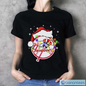 Santa Hat Texas New York Yankees Christmas Shirt - Ladies T-Shirt