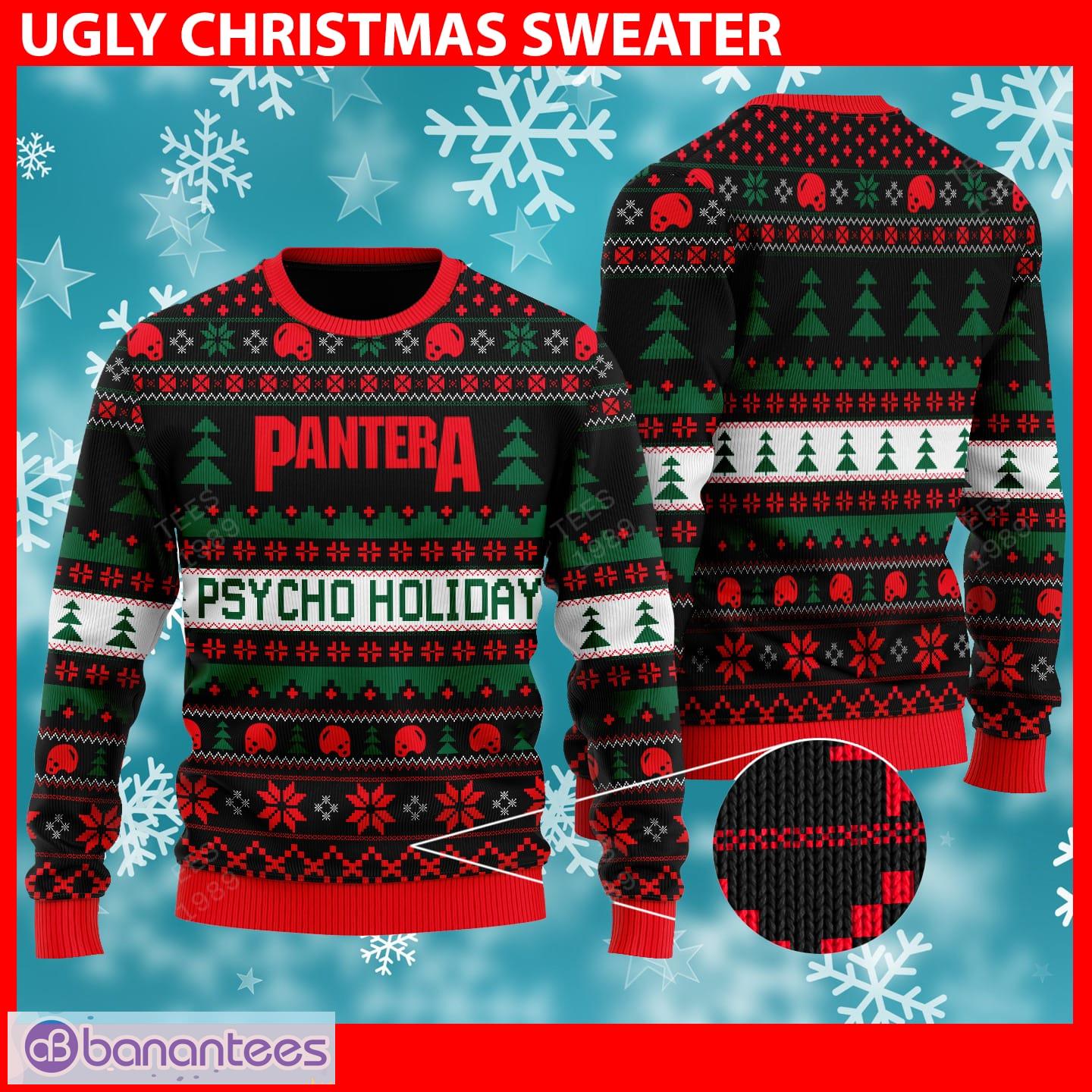 Pantera Psycho Holidays Ugly Christmas 3D Sweater For Men And Women -  Banantees