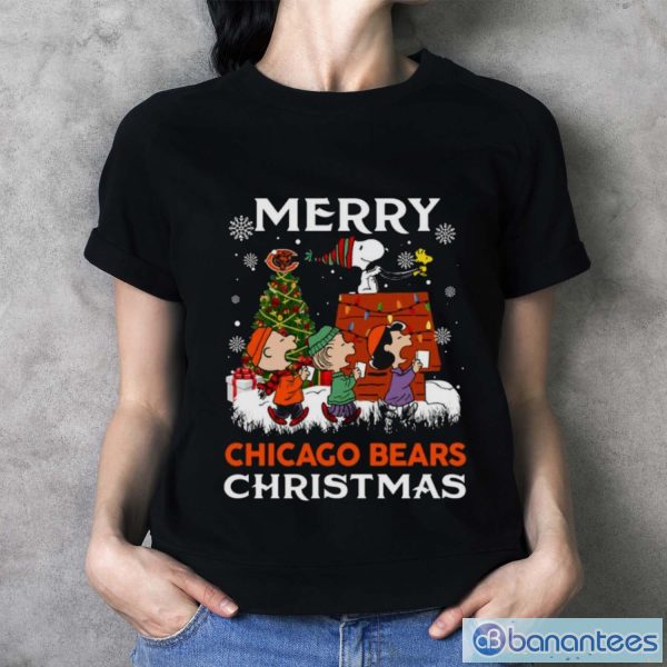 Peanuts Characters Snoopy Merry Chicago Bears Christmas shirt - Ladies T-Shirt