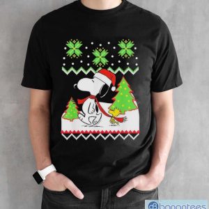 Peanuts santa Snoopy Snoopy Christmas shirt - Black Unisex T-Shirt