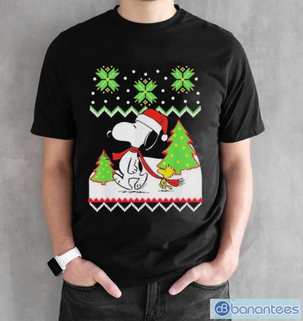 Peanuts santa Snoopy Snoopy Christmas shirt - Black Unisex T-Shirt