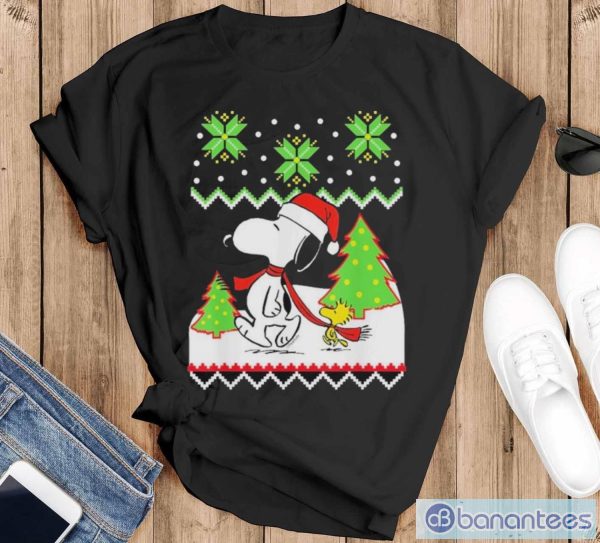 Peanuts santa Snoopy Snoopy Christmas shirt - Black T-Shirt