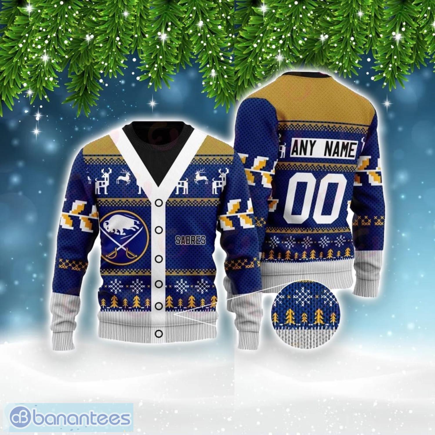 Personalized Name And Number NHL Edmonton Oilers Elk Pattern Ugly Christmas  Sweater Christmas Gift For Football Fans - Banantees