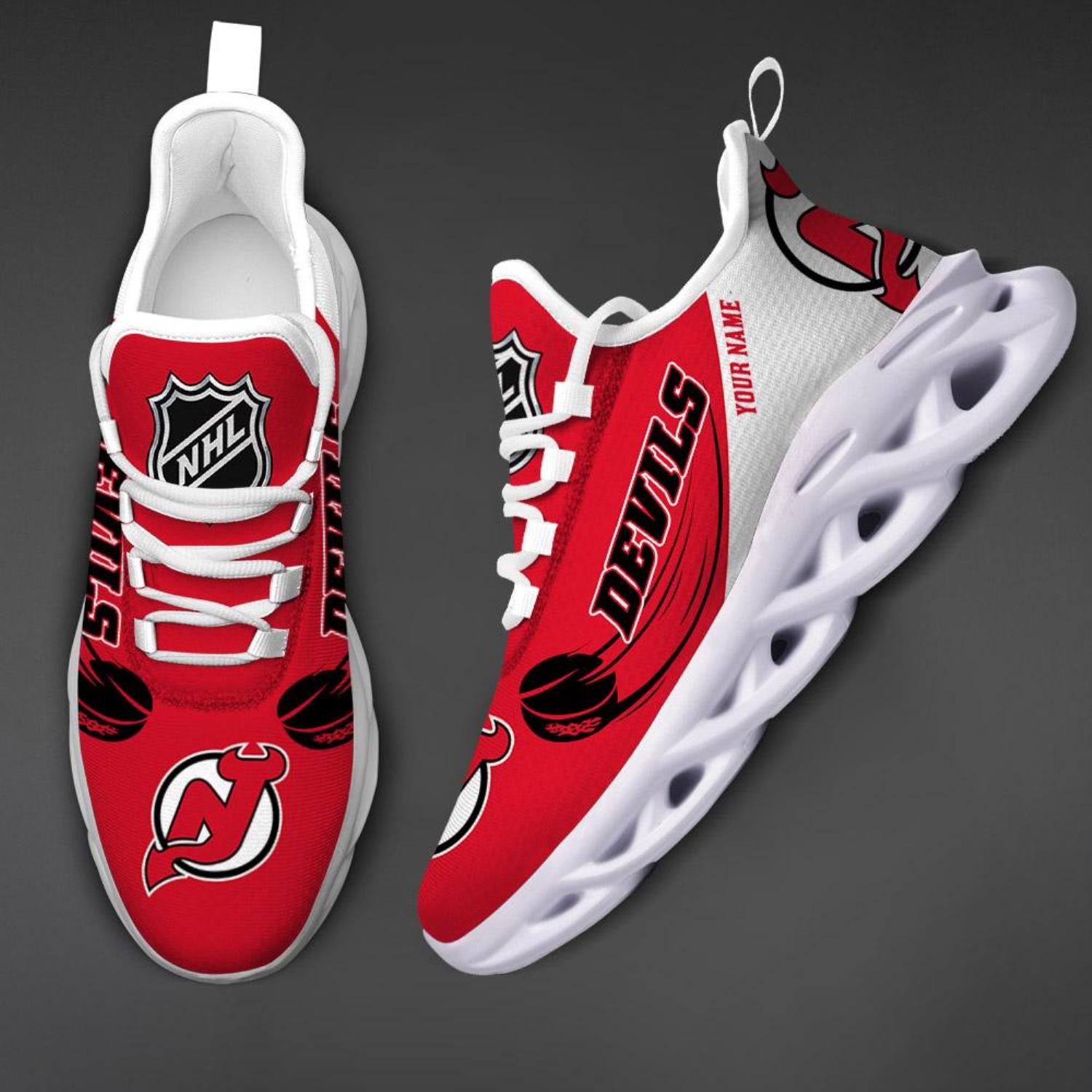 NHL New Jersey Devils Max Soul Shoes Custom Name For NHL Fans Running Shoes  - Freedomdesign