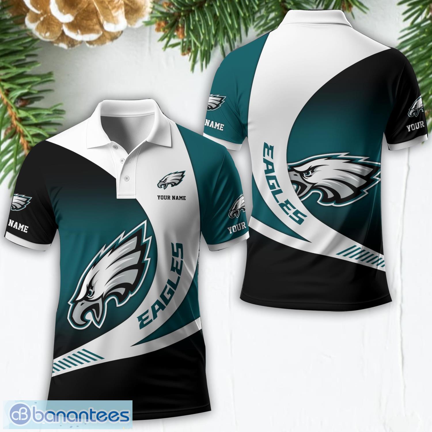 Philadelphia Eagles Custom Name NFL 3D Polo Shirt Sport Gift