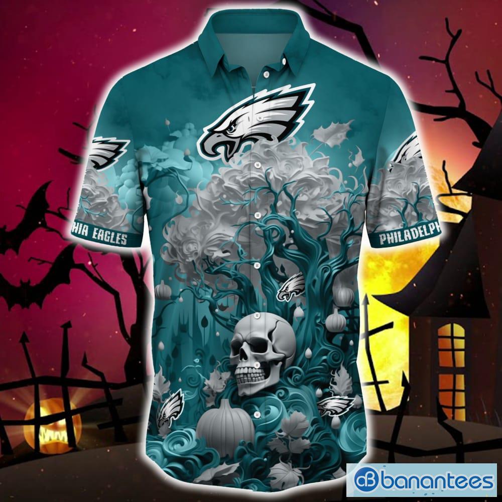 Philadelphia Eagles Halloween Trending Skull 3D Hawaiian Shirt For