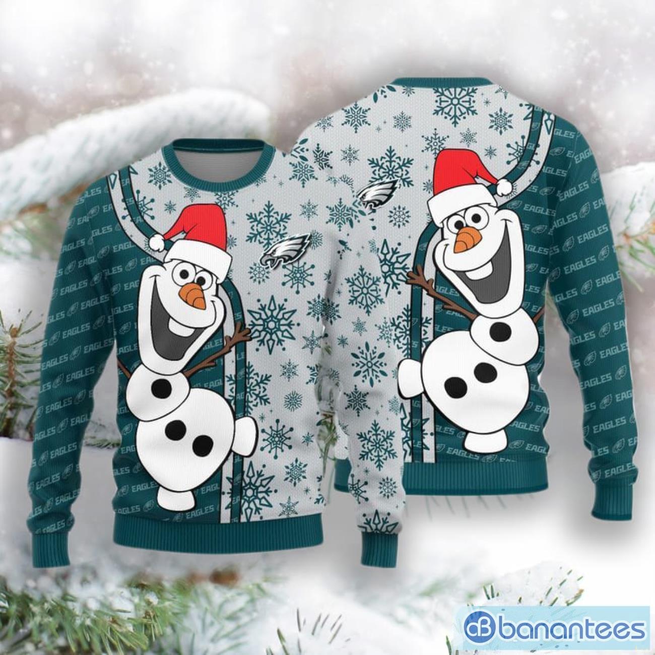 Philadelphia Eagles Olaf Christmas Funny 3D Sweater Product Photo 1