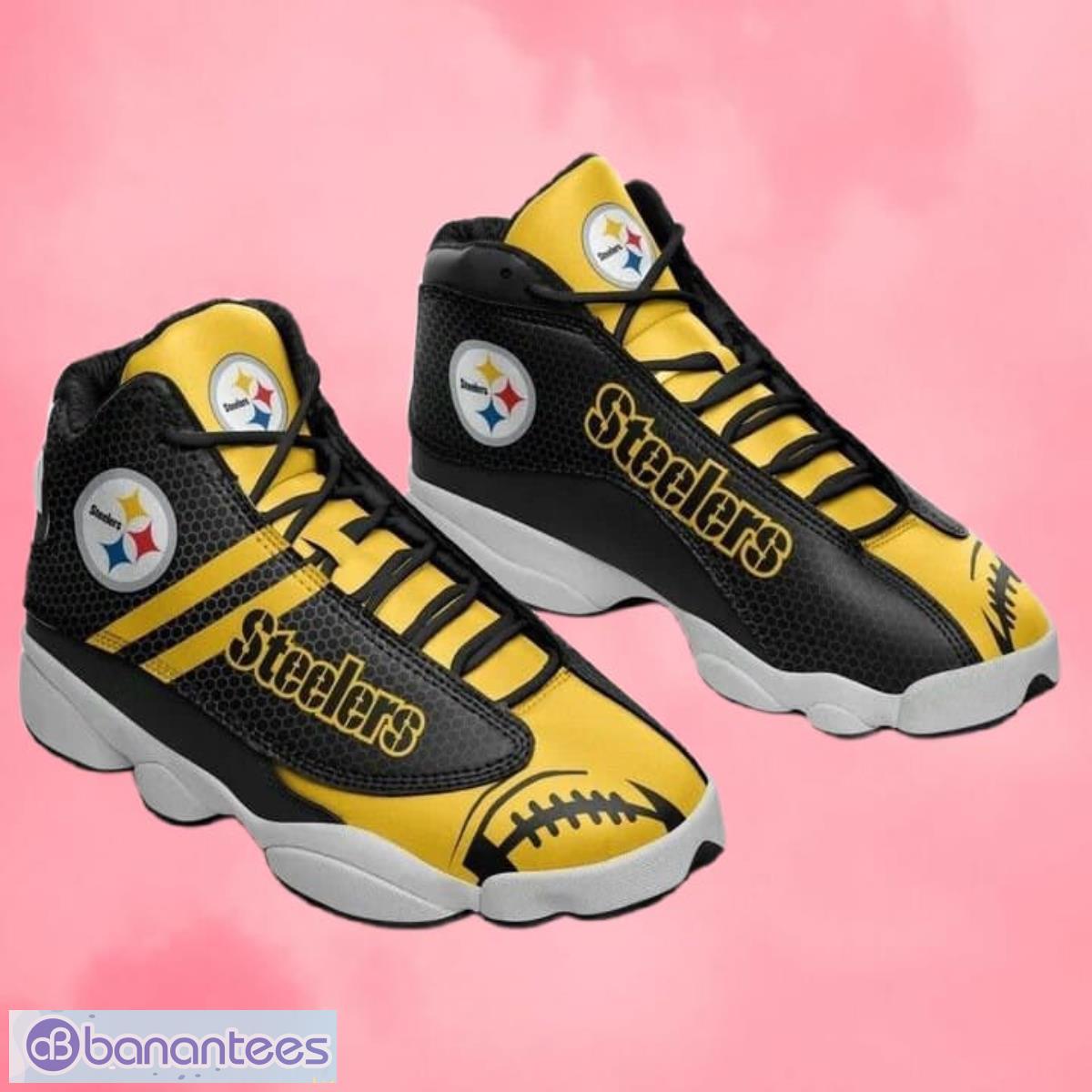 Pittsburgh Steelers Black Yellow Shoes Air Jordan 13 - Banantees