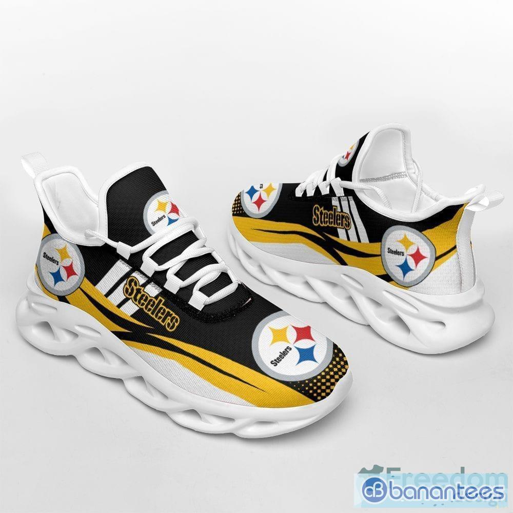 Pittsburgh Steelers Logo Running Sneaker Max Soul Shoes In Yellow Gift For  Men And Women - Banantees