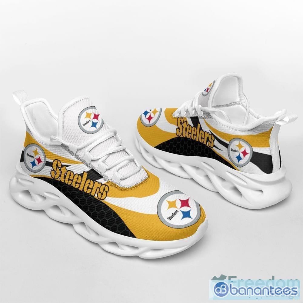 Pittsburgh Steelers Logo Running Sneaker Max Soul Shoes In Yellow Gift For  Men And Women - Banantees