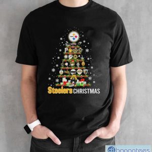 Pittsburgh Steelers Christmas Steelers Tree Shirt - Black Unisex T-Shirt