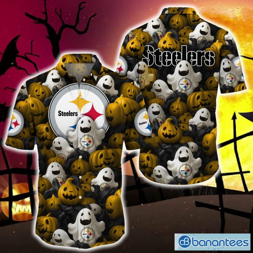 Pittsburgh Steelers NFL Skull And Flower Pattern Metallica Hawaiian Shirt -  Banantees