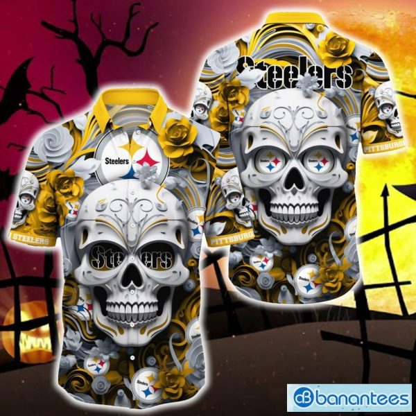 Pittsburgh Steelers Skull For Halloween Graphic All Over