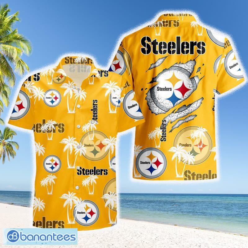 Pittsburgh Steelers NFL Mens Floral Hawaiian Shirt - Freedomdesign