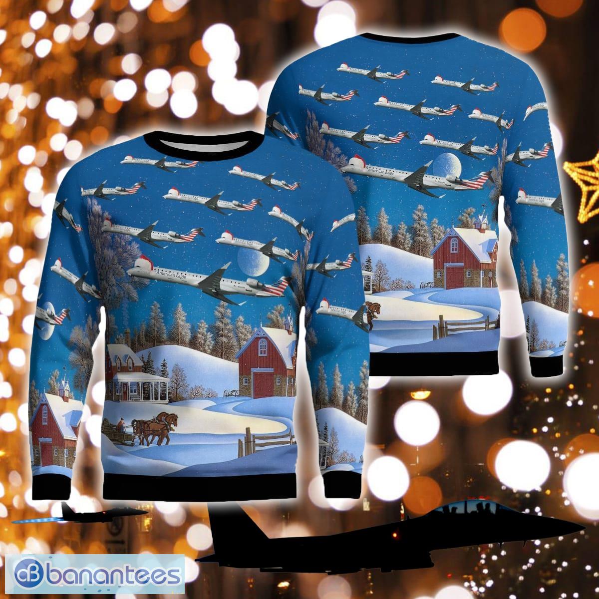 PSA Airlines Bombardier CRJ900 Ugly Xmas Sweater - PSA Airlines Bombardier CRJ900 Ugly Christmas Sweater Photo 1