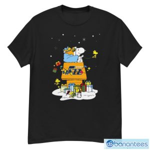 Nice Utah Jazz Santa Snoopy Wish You A Merry Christmas Shirt - Unisex Crewneck Sweatshirt