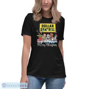 Baby Yoda Reindeer And Star War Characters Santa Dollar General Merry Christmas Shirt - Women's Relaxed Short Sleeve Jersey Tee