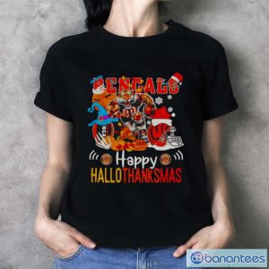 Cincinnati Bengals Mascot Happy Hallothanksmas Shirt - Ladies T-Shirt