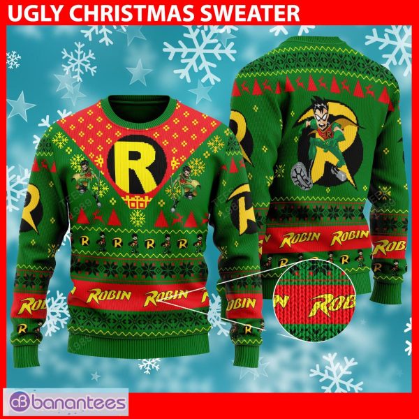 Robin Dc Comics Ugly Christmas 3D Sweater For Men And Women - Robin Dc Comics Knitted Sweater Photo 1