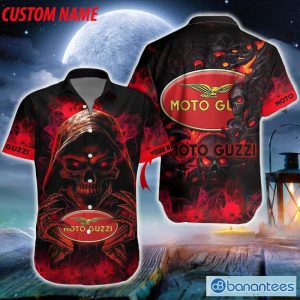 Personalized Moto-Guzzi Death Skull Gift Halloween 3D Hawaiian Shirt For Men And Women - Hawaiian Shirt Skull Halloween Moto-Guzzi_1