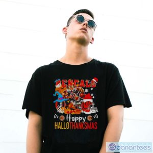 Cincinnati Bengals Mascot Happy Hallothanksmas Shirt - G500 Gildan T-Shirt