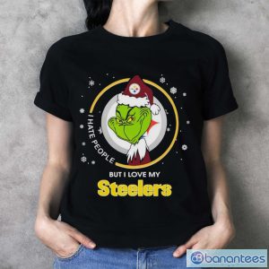 Official I Hate People But I Love My Pittsburgh Steelers Grinch Shirt - Ladies T-Shirt