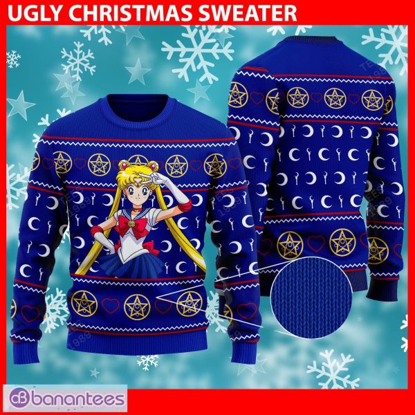 Sailor Moon Fair Isle Ugly Christmas 3D Sweater For Men And Women - Sailor Moon Fair Isle Knitted Sweater Photo 1