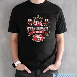 San Francisco 49ers Football Nfl 2023 Championship Crown Logo Shirt - Black Unisex T-Shirt