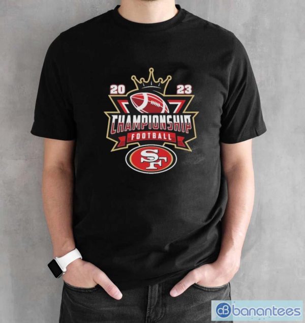 San Francisco 49ers Football Nfl 2023 Championship Crown Logo Shirt - Black Unisex T-Shirt