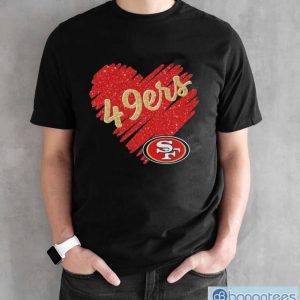 San Francisco 49ers Nfl Heart Shirt - Black Unisex T-Shirt