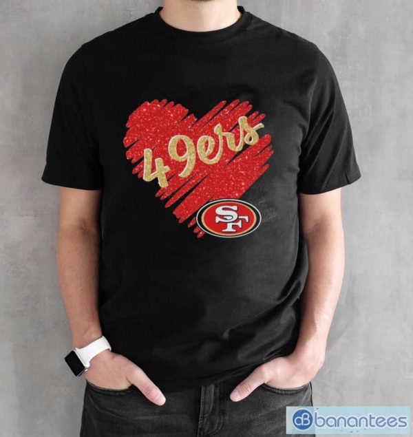 San Francisco 49ers Nfl Heart Shirt - Black Unisex T-Shirt
