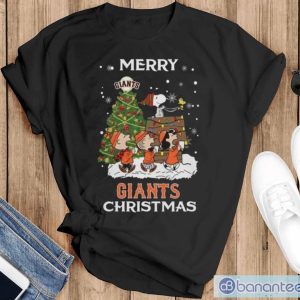 San Francisco Giants Snoopy Family Christmas Shirt - Black T-Shirt