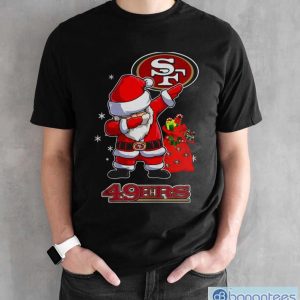Santa Claus dabbing San Francisco 49ers Christmas shirt - Black Unisex T-Shirt