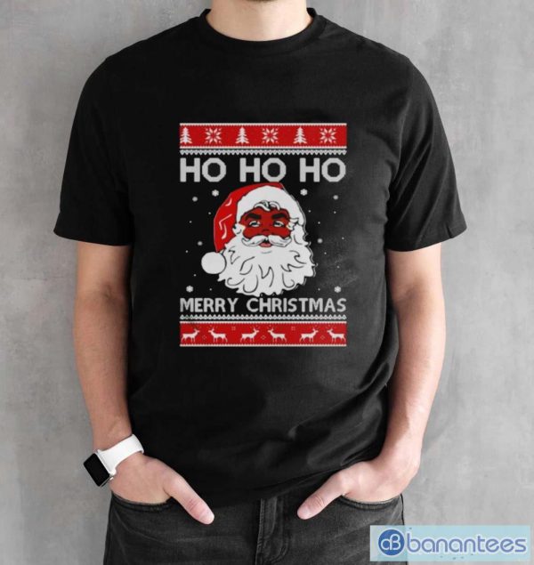 Santa Claus Ho Ho Ho Merry Christmas shirt2 - Black Unisex T-Shirt