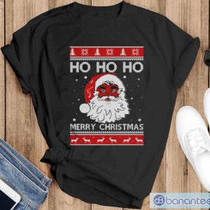 Santa Claus Ho Ho Ho Merry Christmas shirt2 - Black T-Shirt