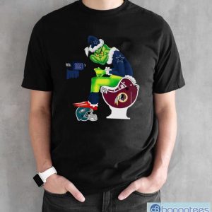 Santa Grinch Dallas Cowboys Toilet Christmas T-shirt - Black Unisex T-Shirt