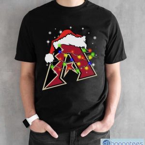 Santa Hat Arizona Diamondbacks Light Christmas Shirt - Black Unisex T-Shirt