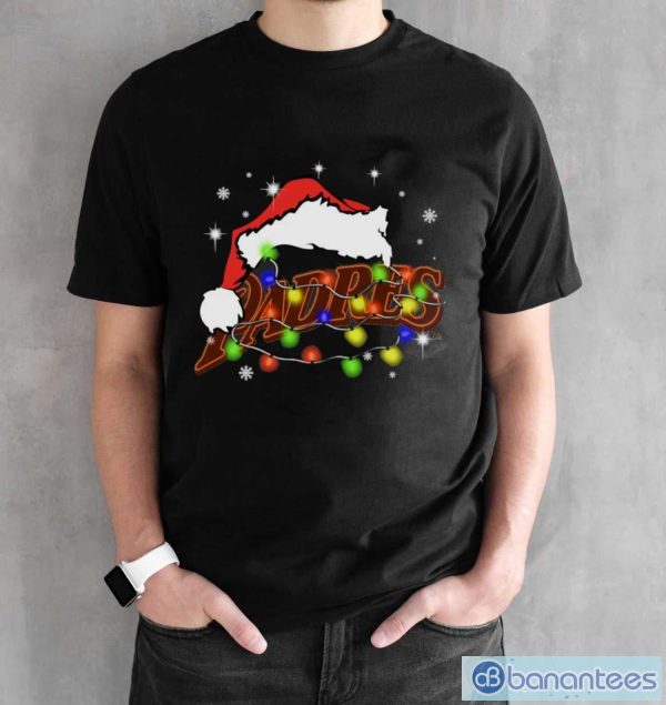 Santa Hat San Diego Padres Light Christmas Shirt - Black Unisex T-Shirt