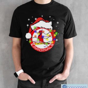 Santa Hat St.Louis Cardinals Light Christmas Shirt - Black Unisex T-Shirt