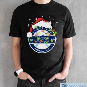 Santa Hat Tampa Bay Rays Light Christmas Shirt - Black Unisex T-Shirt