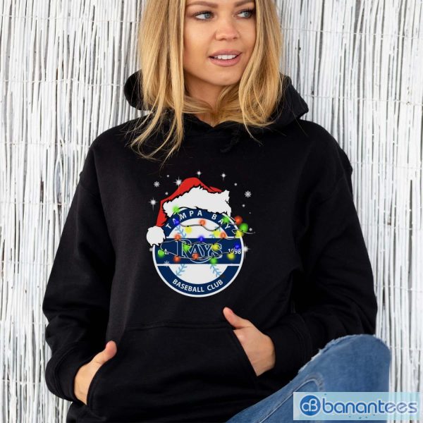 Santa Hat Tampa Bay Rays Light Christmas Shirt - Unisex Hoodie