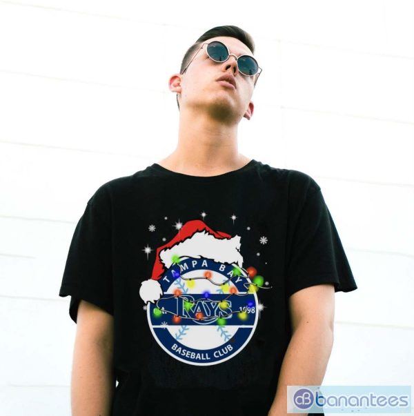 Santa Hat Tampa Bay Rays Light Christmas Shirt Christmas Gift - G500 Gildan T-Shirt