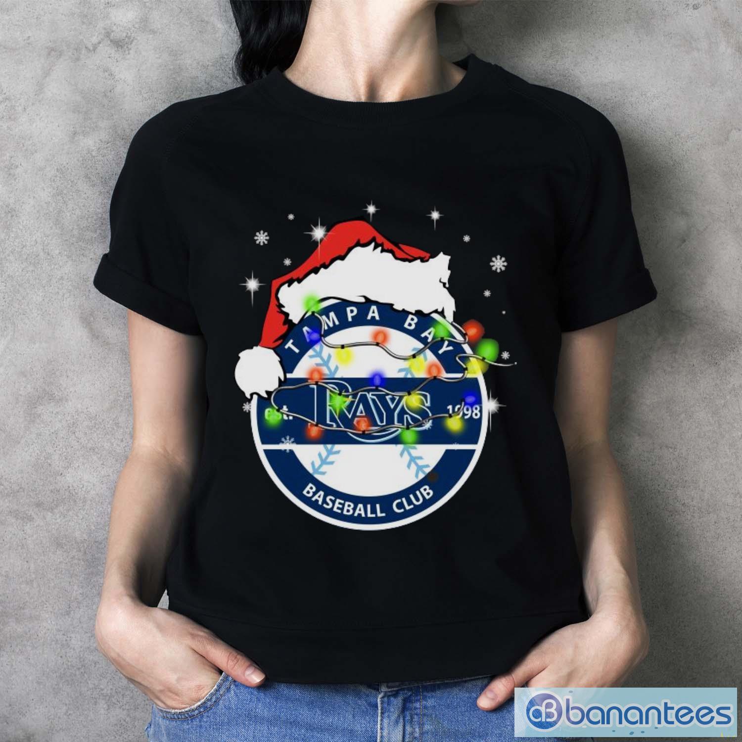 Santa Hat Tampa Bay Rays Light Christmas Shirt Christmas Gift - Banantees