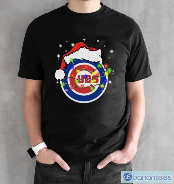 Santa Hat Texas Chicago Cubs Christmas Shirt Christmas Gift - Black Unisex T-Shirt