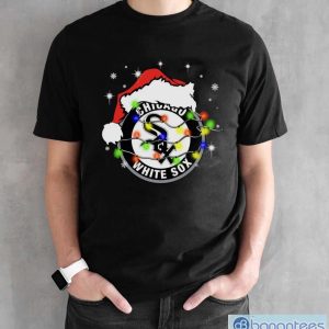 Santa Hat Texas Chicago White Sox Christmas Shirt - Black Unisex T-Shirt