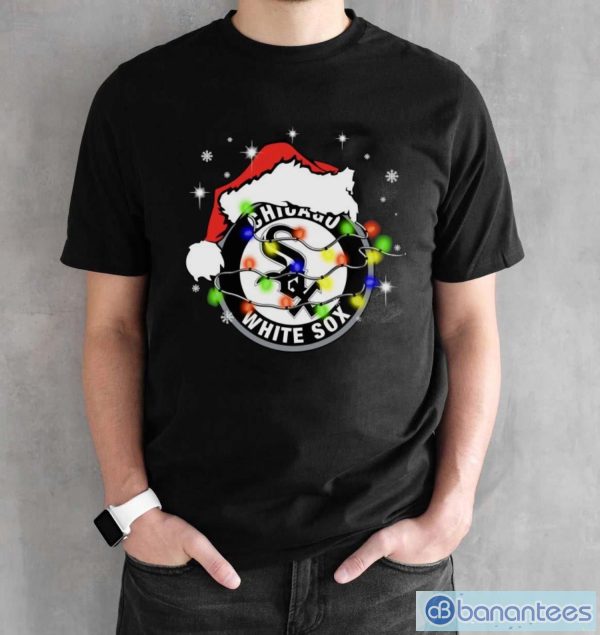 Santa Hat Texas Chicago White Sox Christmas Shirt - Black Unisex T-Shirt