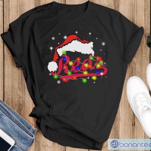 Santa Hat Texas Cincinnati Reds Christmas Shirt - Black T-Shirt